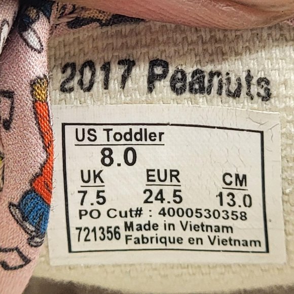 Vans Baby 721356 Pink Canvas Peanuts Gang Lace Up - Picture 9 of 11